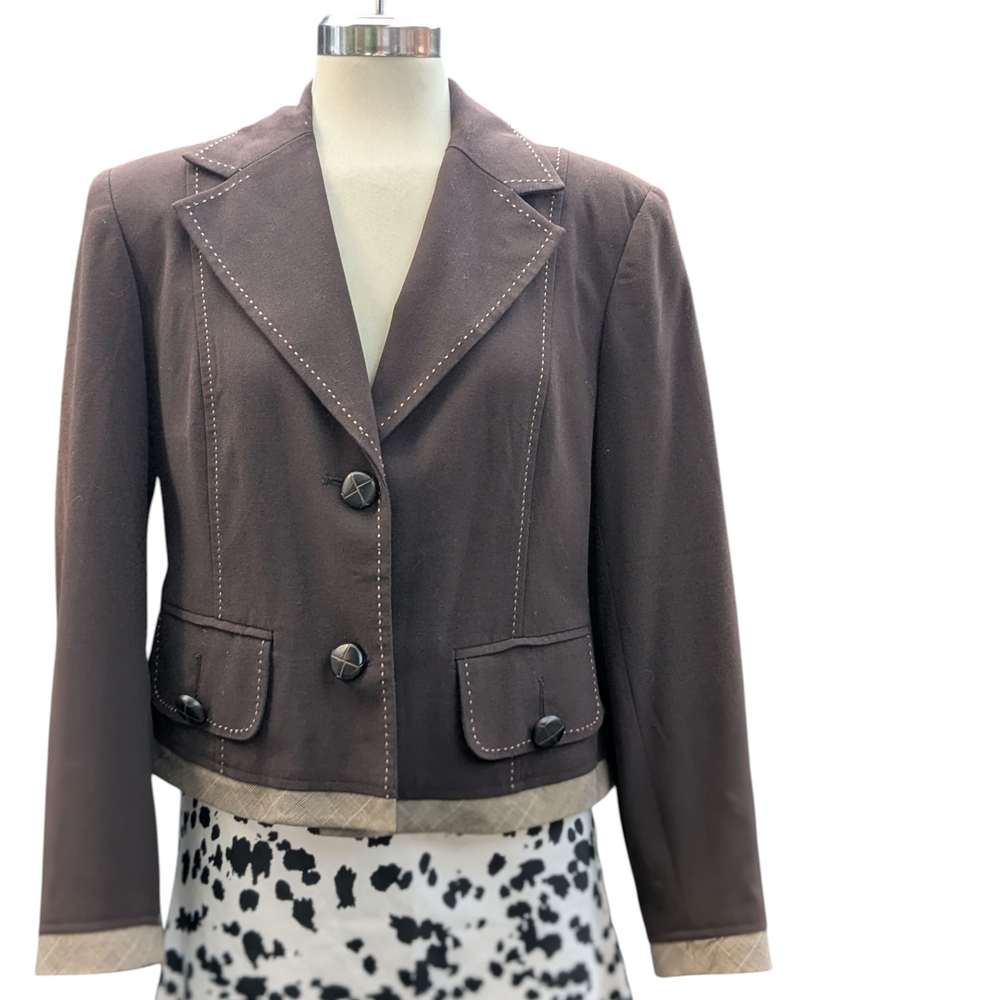 Harve Benard Dark Brown Women's Blazer Size 12 P